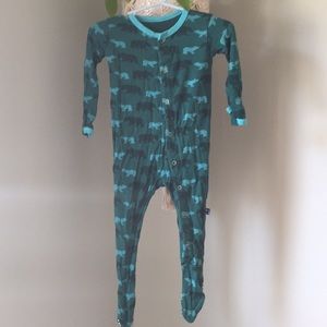 Kickee Pants: 6-12 mo: Cedar Brown Bear footie
